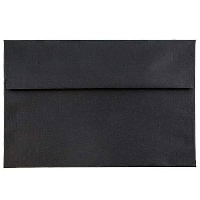 JAM PAPER A7 Invitation Envelopes - 5 1/4 x 7 1/4 - Black Linen - 50/Pack