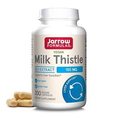Jarrow Formulas Milk Thistle 150 mg - 200 Veggie Capsules - Antioxidant Supporting Immune Response, Liver Function & Glutathione - Up to 200 Servings