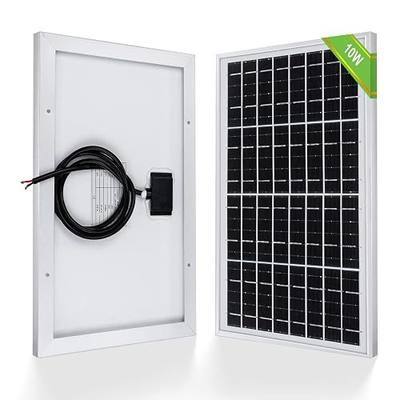 ECO-WORTHY 10W Solar Panel Battery Charger Portable for Charging 12V Battery or Vehicle Gate Opener,Electrical Fence Chicken Coop Lawn Tractor Boat