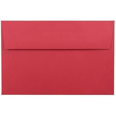 JAM PAPER A9 Colored Invitation Envelopes - 5 3/4 x 8 3/4 - Red Recycled - 50/Pack