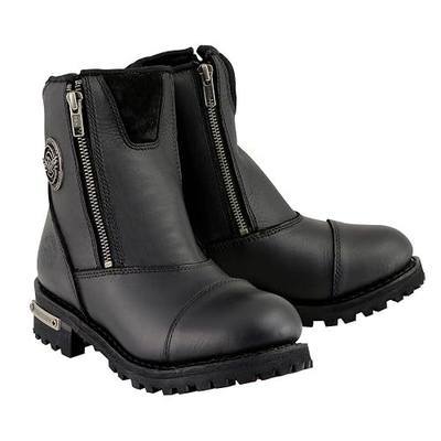 Milwaukee Leather MBM102 Men's Black Super Clean Double Sided Zipper Entry Leather Boots-11