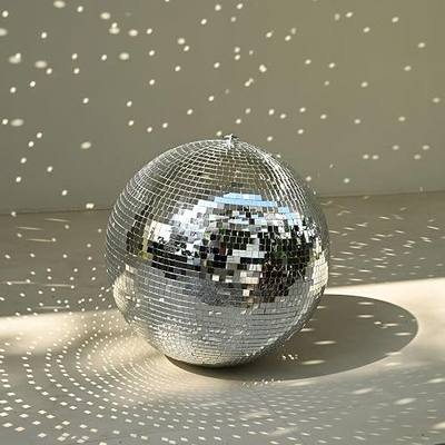 Yescom 12" Large Disco Ball Mirror Big Hanging Glass Decoration for 70s 80s | Party Events Wedding DJ Dance Club Bar Stage Lighting Business Holiday Home Decor Silver
