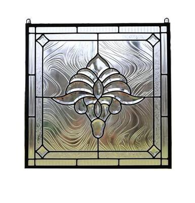 20" x 20" All Clear Beveled Glass Hanging Window Panel