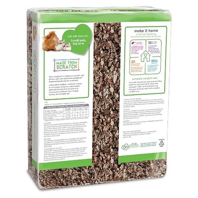 Carefresh Natural Paper Small Pet Bedding, Odor Control 60L | 2X more absorbent, 99% dust free, odor control, Biodegradable and compostable, For hamsters, rabbits and guinea pigs