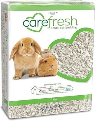 Carefresh White Natural Paper Small Pet Bedding, Odor Control 50L | 2X more absorbent, 99% dust free, odor control, Biodegradable and compostable, For hamsters, rabbits and guinea pigs