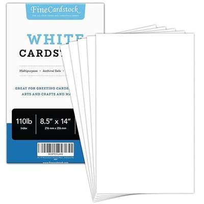 8.5" x 14" White Card Stock | 110lb Index (199gsm) Digital Cardstock – Smooth Finish – Great for Arts and Crafts, Restaurant Menus, Greeting Cards, Invitations, Brochures | 50 Sheets per Pack