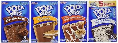 Pop Tarts Frosted Variety Pack, CHOCOLATE Flavors: S"mores, Cookies and Cream, Chocolate Chip Cookie Dough, Chocolate Fudge. Bundle of 4- 8 Count Boxes, 1 of Each Flavor. Great Care Package