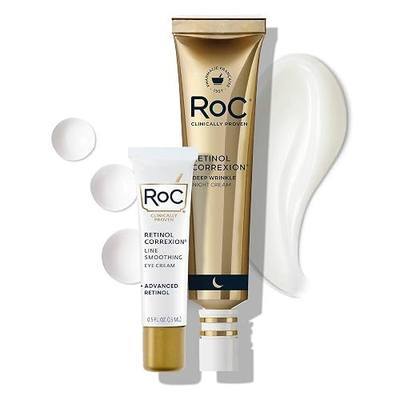 RoC Retinol Correxion Value Set Duo, Deep Wrinkle Anti-Aging Night Face Cream + Daily Under Eye Cream for Dark Circles & Puffiness , Skin Care Set (Packaging May Vary)