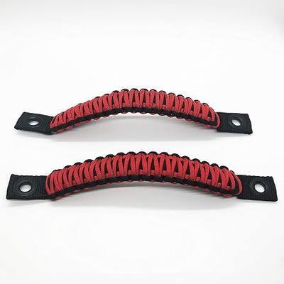 Bartact Rear Side Sound Bar Compatible with Jeep Wrangler Grab Handles Paracord JK - Black/Red Pair