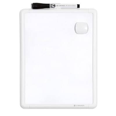 U Brands Contempo Magnetic Small Whiteboard, 8.5” x 11”, White Modern Frame, Mini White Board for Students, Fridge and Locker Dry Erase Board, Includes Marker & Magnet