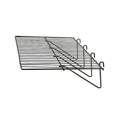 Econoco Grid Panel Display Shelf, Black, 12" D x 23.5" L | Pack of 6 heavy-duty wire shelves for clothing display rack grids, pro-grade black finish for durable & stylish retail use