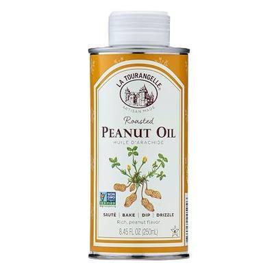 La Tourangelle, Roasted Peanut Oil, Slow Roasted Expeller-Pressed for Rich Flavor, Perfect for Cooking & Baking, Med-High Heat, Unrefined, Small Batch Production in USA, 8.45 fl oz