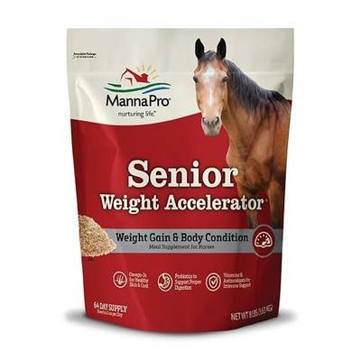 Manna Pro Weight Accelerator Horse Supplement, Meal Topper, Omega-3, 8 lb | High-Calorie Weight Gain Supplement, Omega-3 Fatty Acids & Flaxseed, Supports Muscle Condition & Body Weight