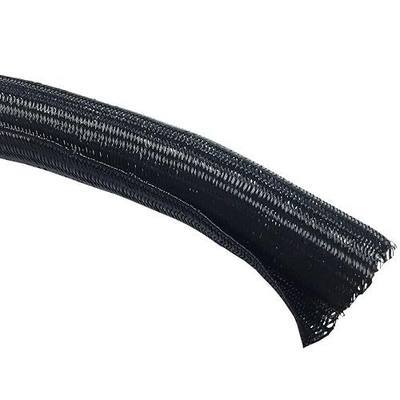 Electriduct 2" Hook Self Closing Sleeve Braid Wrap Around Sleeving Flame Retardant Flexible Mesh Cord Cover Cable Protector Wire Organizer - 10 Feet - Black