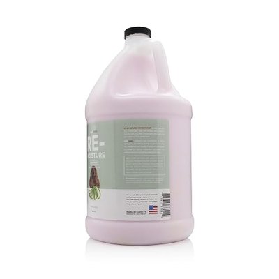 Bark2Basics Re-Moisture Hydrating Dog Conditioner, Dry Itchy Skin, 1 Gallon | 16:1 Concentrate. Aloe Vera Soothes Sensitive Skin, Moisturizing Pet Detangler, Aids Deshedding, Groomer Grade, USA Made