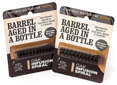 2 Pack - Barrel Aged in a Bottle Oak Infusion Spiral. Barrel Age Your Whiskey