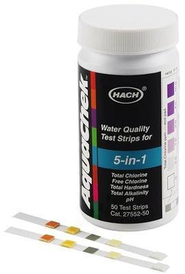 Hach 5 in 1 Water Quality Test Strips, Multi-Parameter, 2755250 | Water Testing, Comprehensive Water Quality Analysis, Easy-to-Use Water Test Strips