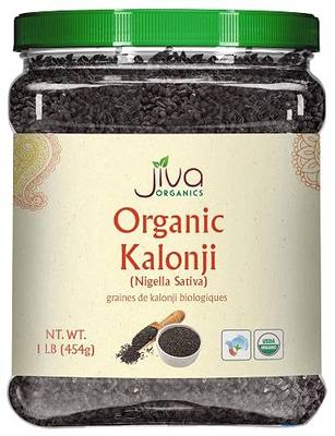 Jiva Organics Kalonji - Raw, Non-GMO Black Cumin Seed (Kalaunji, Nigella Sativa), 1 Pound Jar (16 Ounce)