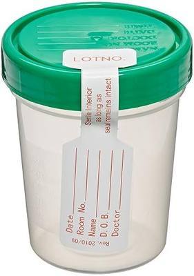 ProAdvantage Sterile Specimen Cups, Set of 12, Screw Cap, Tamper Evident, 4 oz.