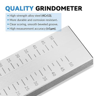 BAOSHISHAN 0-50μm Single Groove Grindometer Fineness Gauge | ISO Standard Compliant, Stainless Steel, Includes 2 Scrapers And Storage Case, For Paint, Ink, And Chocolate Fineness Testing