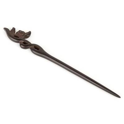 Fonder Mols Elegant Plum flower Rose Handmade Carved Ebon Hair Sticks Shawl Pins Picks Pics Pins Forks 7''