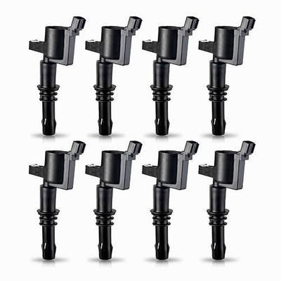 ENA Set of 8 Straight Boot Ignition Coil Pack Compatible with Ford Lincoln Expedition Explorer F-150 Super Duty Mustang Mountaineer 4.6l 5.4l Replacement for DG511 C1541 FD508 - Black