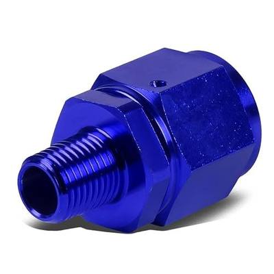 Auto Dynasty 10-AN Female Flare to 1/4 inches NPT Male Aluminum Reducer B-Nut Swivel Fitting (Blue)