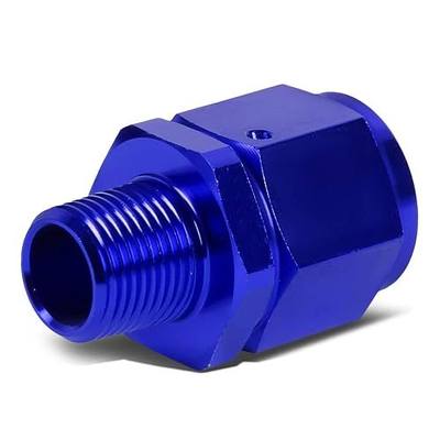Auto Dynasty 10-AN Female Flare to 3/8 inches NPT Male Aluminum Reducer B-Nut Swivel Fitting (Blue)