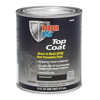 POR-15 Top Coat Paint, Direct to Metal Paint, Long-term Sheen and Color Retention, 16 Fluid Ounces, Chassis Black