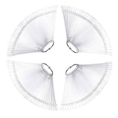 GOGOONLY 200 pcs Clear Tips Fan-shaped Nail Art Display Chart Acrylic False Tips Practice Tool - 200 Tips in Total - BH000472