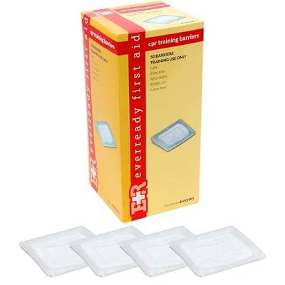 Ever Ready First Aid Latex Free CPR Training Practice Manikin Face Shields - 50 Pack