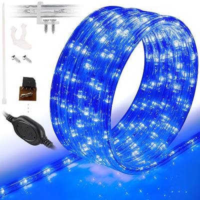576LEDs 50ft LED Outside Rope Lights, Outdoor ETL Certified Waterproof Permanent 360 Degree Light Emitting, Flexible Tube, Connectable, Christmas Palm Tree Exterior Landscape, Blue
