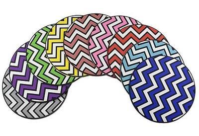 4" Diameter Oliveland Coasters Set of 9 Chevron Design Different Colors Zig Zag