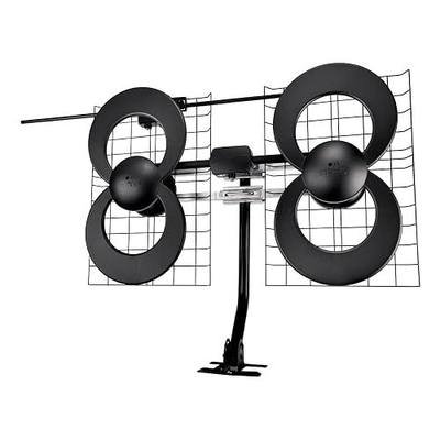 Antennas Direct ClearStream 4V Indoor Outdoor TV Antenna, UHF VHF, Multi-Directional, 70+ Mile Range, 4K 8K UHD, NEXTGEN TV – w/ 20-inch Mast (Black)