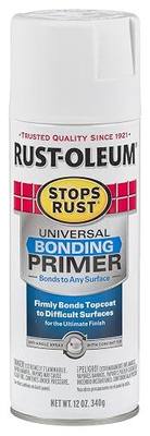 Rust-Oleum Stops Rust Universal Bonding Primer Spray, Flat White | Superior Adhesion | Bonds to Difficult Surfaces | Interior/Exterior Use | Improves Topcoat Performance