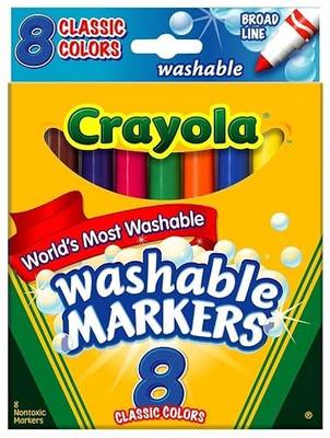 Crayola Washable Markers, Broad Point, Classic Colors, 8/Pack (58-7808) (Pack of 3), Multi