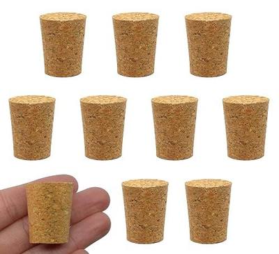 EISCO 10PK Cork Stoppers, Size #10-20mm Bottom, 25mm Top, 31mm Length - Tapered Shape, Natural Bark Material - Great for Household & Laboratory Use