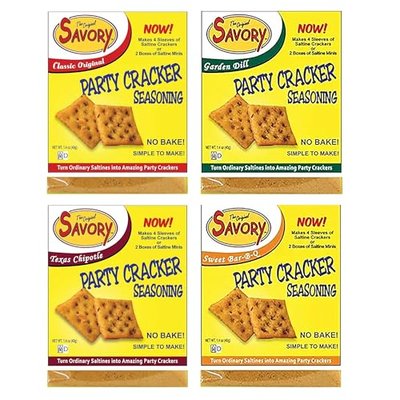 Savory Saltine Seasoning 1.4 Ounce Sampler Set 4 Flavors 4 Pack