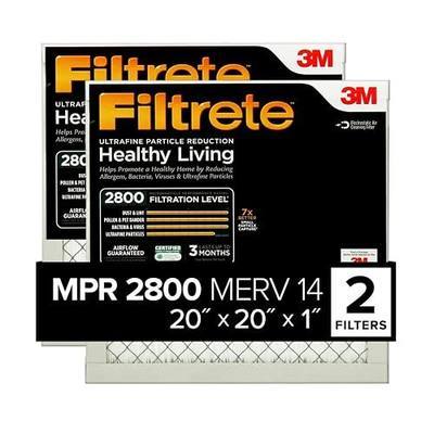 Filtrete 20x20x1 Air Filter, MERV 14, MPR 2800, 2 HVAC Filters