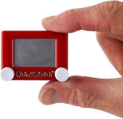 World's Smallest Etch A Sketch, Miniature Drawing Toy, Red, Fully Functional