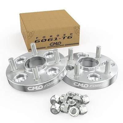 CMO 20mm 4x100 Wheel Spacers 56.1mm M12x1.5 Studs 2PC Silver Hubcentric Fit | CNC 6061-T6 Forged, 10.9 Grade Studs, Anodized Finish, For Honda Civic, Accord, CRX, Fit, Prelude, Integra, Insight, Mirage
