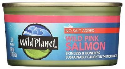 Wild Planet Wild Pink Salmon No Salt Added, Canned Salmon, Sustainably Wild-Caught, Kosher 6 Ounce can