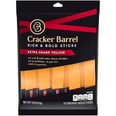 Cracker Barrel Extra Sharp Cheddar Cheese Sticks (10 Sticks)