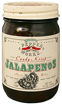 Texas Pepper Works Candy-Krisp Jalapenos, 6-pack, 12 oz jars