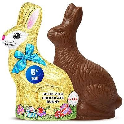 Madelaine Milk Chocolate Bunny - Large 6 OZ Easter Bunny Wrapped in Gold Foil - Easter Candy Basket Stuffers