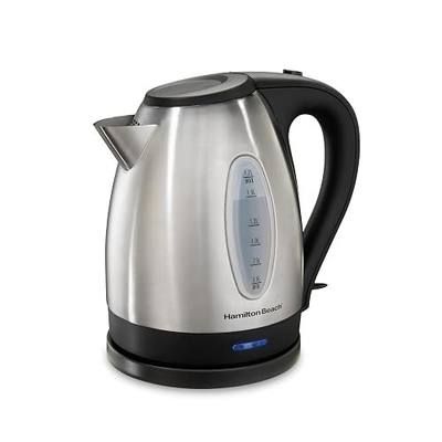 Hamilton Beach 1.7 Liter Electric Tea Kettle, Water Boiler & Heater | Fast Boiling 1500 Watts | BPA Free | Cordless Serving | Auto-Shutoff & Boil-Dry Protection | Stainless Steel | 40880G