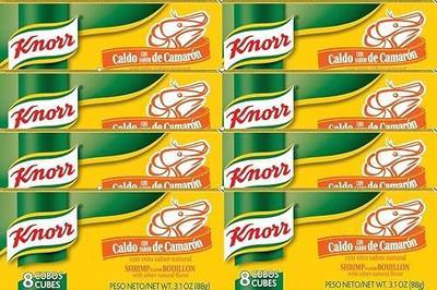 Knorr Bouillon Cubes, Shrimp 3.1 oz -- 8 Boxes With 8 Cubes Per Box