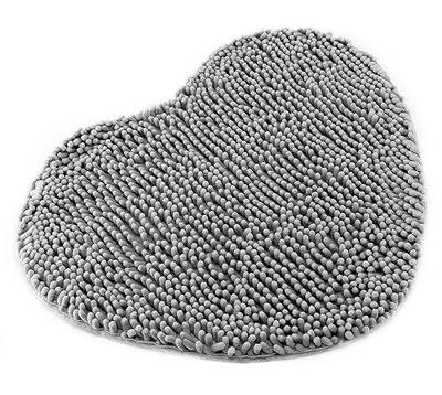 Hughapy Super Soft Lovely Heart Love Shaped Area Rug,Anti-Skid Chenille Door Mat Christmas Carpet for Home Bedroom Bathroom with 10 Colors (20X24 Inches,Grey)
