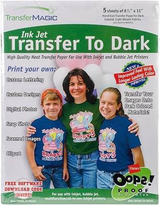 FXTD-5 Ink Jet Transfer Paper for Dark Fabric (5 Pack), 8.5" x 11"