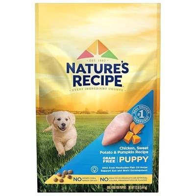 Nature's Recipe Grain Free Puppy Dry Dog Food, Chicken, Sweet Potato & Pumpkin Recipe, 12 lb. Bag